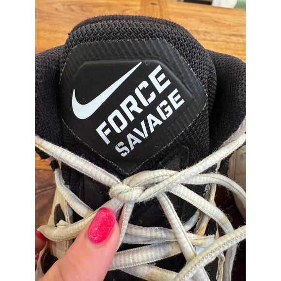 Nike Force Savage Black White Men's Football Cleats Laces Sz 9.5 - Picture 9 of 10